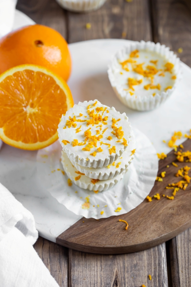 Vegan Orange Creamsicle Ice Cream Cups 